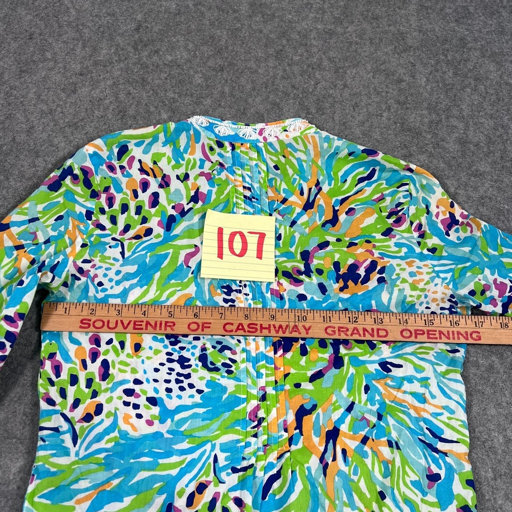 Lilly Pulitzer Sarasota Sea Soiree Beaded 3/4 Sleeve Tunic‎ Top Women's Size XS - Picture 6 of 6